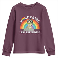 Gay Pride Youth Sweatshirt More Pride Less Prejudice LGBT Pride Month - Wonder Print Shop