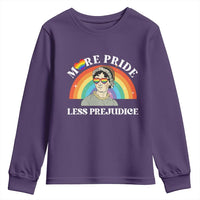 Gay Pride Youth Sweatshirt More Pride Less Prejudice LGBT Pride Month - Wonder Print Shop