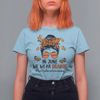 Gun Violence Awareness T Shirt For Women In June We Wear Orange Gun Violence Awareness Day Messy Bun - Wonder Print Shop