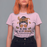 Gun Violence Awareness T Shirt For Women In June We Wear Orange Gun Violence Awareness Day Messy Bun - Wonder Print Shop
