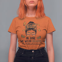 Gun Violence Awareness T Shirt For Women In June We Wear Orange Gun Violence Awareness Day Messy Bun - Wonder Print Shop