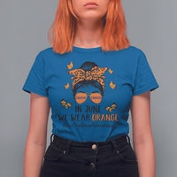 Gun Violence Awareness T Shirt For Women In June We Wear Orange Gun Violence Awareness Day Messy Bun - Wonder Print Shop