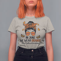 Gun Violence Awareness T Shirt For Women In June We Wear Orange Gun Violence Awareness Day Messy Bun - Wonder Print Shop