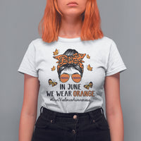 Gun Violence Awareness T Shirt For Women In June We Wear Orange Gun Violence Awareness Day Messy Bun - Wonder Print Shop