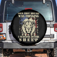 Patriotic American Lion Spare Tire Cover Your First Mistake Was Thinking I Was One Of The Sheep US Flag