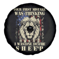 Patriotic American Lion Spare Tire Cover Your First Mistake Was Thinking I Was One Of The Sheep US Flag