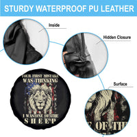 Patriotic American Lion Spare Tire Cover Your First Mistake Was Thinking I Was One Of The Sheep US Flag