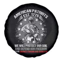 American Patriotic Spare Tire Cover We Will Protect Our Soil And Defend Our Freedom Est 1776 US Warriors