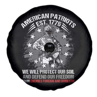 American Patriotic Spare Tire Cover We Will Protect Our Soil And Defend Our Freedom Est 1776 US Warriors