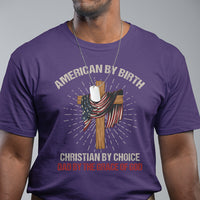 American Dad T Shirt American By Birth Christian By Choice Dad By The Grace Of God Vintage Fathers Day Tee - Wonder Print Shop
