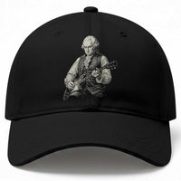 George Washington Rock Star Portrait Baseball Cap Funny Electric Guitar Player Founding Father Patriotic Graphic