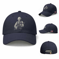 George Washington Rock Star Portrait Baseball Cap Funny Electric Guitar Player Founding Father Patriotic Graphic