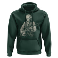 George Washington Rock Star Portrait Hoodie Funny Electric Guitar Player Founding Father Patriotic Graphic