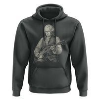 George Washington Rock Star Portrait Hoodie Funny Electric Guitar Player Founding Father Patriotic Graphic