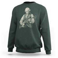 George Washington Rock Star Portrait Sweatshirt Funny Electric Guitar Player Founding Father Patriotic Graphic