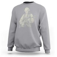 George Washington Rock Star Portrait Sweatshirt Funny Electric Guitar Player Founding Father Patriotic Graphic