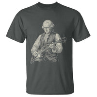 George Washington Rock Star Portrait T Shirt Funny Electric Guitar Player Founding Father Patriotic Graphic