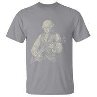 George Washington Rock Star Portrait T Shirt Funny Electric Guitar Player Founding Father Patriotic Graphic