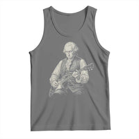 George Washington Rock Star Portrait Tank Top Funny Electric Guitar Player Founding Father Patriotic Graphic