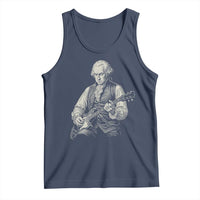 George Washington Rock Star Portrait Tank Top Funny Electric Guitar Player Founding Father Patriotic Graphic