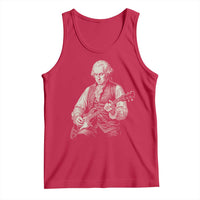 George Washington Rock Star Portrait Tank Top Funny Electric Guitar Player Founding Father Patriotic Graphic