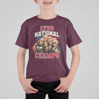 1776 National Champs Funny Founding Fathers Selfie Graphic T Shirt For Kid George Washington and Ben Franklin Cool Sunglasses Patriotic