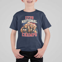 1776 National Champs Funny Founding Fathers Selfie Graphic T Shirt For Kid George Washington and Ben Franklin Cool Sunglasses Patriotic