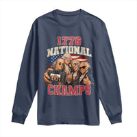 1776 National Champs Funny Founding Fathers Selfie Graphic Long Sleeve Shirt George Washington and Ben Franklin Cool Sunglasses Patriotic