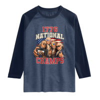 1776 National Champs Funny Founding Fathers Selfie Graphic Raglan Shirt George Washington and Ben Franklin Cool Sunglasses Patriotic