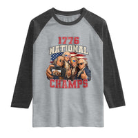 1776 National Champs Funny Founding Fathers Selfie Graphic Raglan Shirt George Washington and Ben Franklin Cool Sunglasses Patriotic