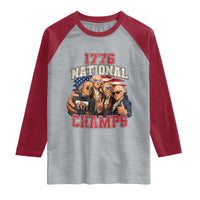 1776 National Champs Funny Founding Fathers Selfie Graphic Raglan Shirt George Washington and Ben Franklin Cool Sunglasses Patriotic
