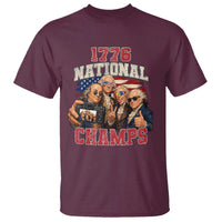 1776 National Champs Funny Founding Fathers Selfie Graphic T Shirt George Washington and Ben Franklin Cool Sunglasses Patriotic