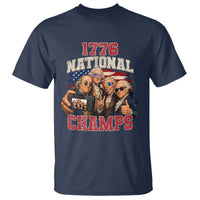 1776 National Champs Funny Founding Fathers Selfie Graphic T Shirt George Washington and Ben Franklin Cool Sunglasses Patriotic