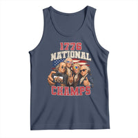 1776 National Champs Funny Founding Fathers Selfie Graphic Tank Top George Washington and Ben Franklin Cool Sunglasses Patriotic