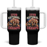 1776 National Champs Funny Founding Fathers Selfie Graphic Tumbler With Handle George Washington and Ben Franklin Cool Sunglasses Patriotic