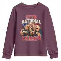 1776 National Champs Funny Founding Fathers Selfie Graphic Youth Sweatshirt George Washington and Ben Franklin Cool Sunglasses Patriotic