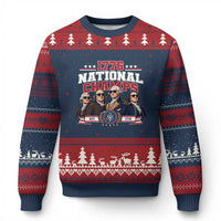 1776 National Champs Est 1776 Vintage Seal Ugly Christmas Sweater Funny Cool Sunglasses Presidents and Founding Fathers Sports Style Patriotic