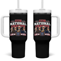 1776 National Champs Est 1776 Vintage Seal Tumbler With Handle Funny Cool Sunglasses Presidents and Founding Fathers Sports Style Patriotic