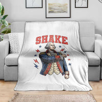 Shake Funny George Washington Patriotic Graphic Matching Throw Blanket Vintage Founding Father Distressed Stars and Lightning Bolts Dynamic Duo