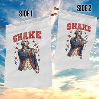 Shake Funny George Washington Patriotic Graphic Matching Garden Flag Vintage Founding Father Distressed Stars and Lightning Bolts Dynamic Duo