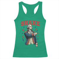 Shake Funny George Washington Patriotic Graphic Matching Racerback Tank Top Vintage Founding Father Distressed Stars and Lightning Bolts Dynamic Duo