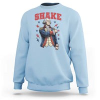 Shake Funny George Washington Patriotic Graphic Matching Sweatshirt Vintage Founding Father Distressed Stars and Lightning Bolts Dynamic Duo
