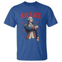 Shake Funny George Washington Patriotic Graphic Matching T Shirt Vintage Founding Father Distressed Stars and Lightning Bolts Dynamic Duo