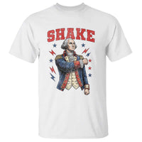 Shake Funny George Washington Patriotic Graphic Matching T Shirt Vintage Founding Father Distressed Stars and Lightning Bolts Dynamic Duo