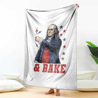 And Bake Funny Benjamin Franklin Patriotic Graphic Matching Throw Blanket Vintage Founding Father Distressed Stars and Lightning Bolts Dynamic Duo