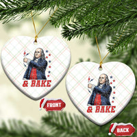 And Bake Funny Benjamin Franklin Patriotic Graphic Matching Ceramic Ornament Vintage Founding Father Distressed Stars and Lightning Bolts Dynamic Duo