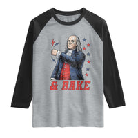 And Bake Funny Benjamin Franklin Patriotic Graphic Matching Raglan Shirt Vintage Founding Father Distressed Stars and Lightning Bolts Dynamic Duo