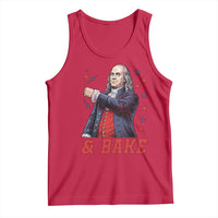 And Bake Funny Benjamin Franklin Patriotic Graphic Matching Tank Top Vintage Founding Father Distressed Stars and Lightning Bolts Dynamic Duo
