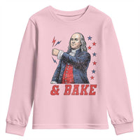 And Bake Funny Benjamin Franklin Patriotic Graphic Matching Youth Sweatshirt Vintage Founding Father Distressed Stars and Lightning Bolts Dynamic Duo