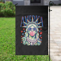America Statue of Liberty Blowing Bubblegum Garden Flag Star and Glasses Patriotic Summer Vibes Graphic